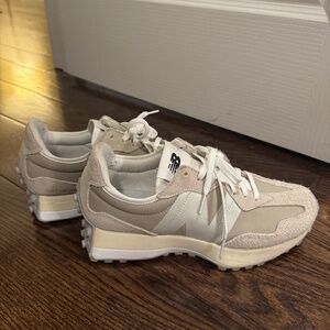 New Balance Cream and White Athletic Shoes